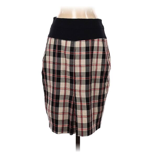 🌸 Eva Franco Plaid Pattern Casual Pencil Skirt Size 4 - Picture 2 of 2